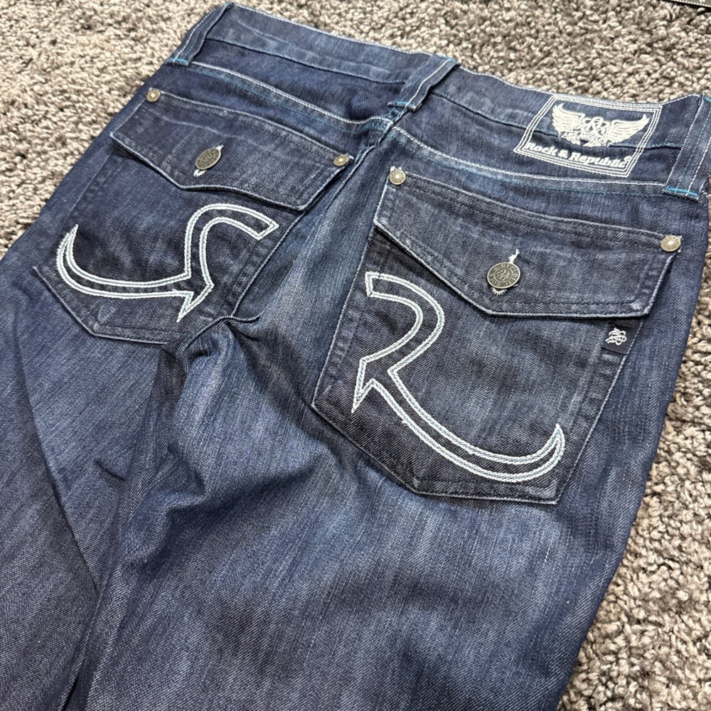 Essential Rock & Republic Jeans Mens Dark Wash Excellent Flap Pocket 32x31